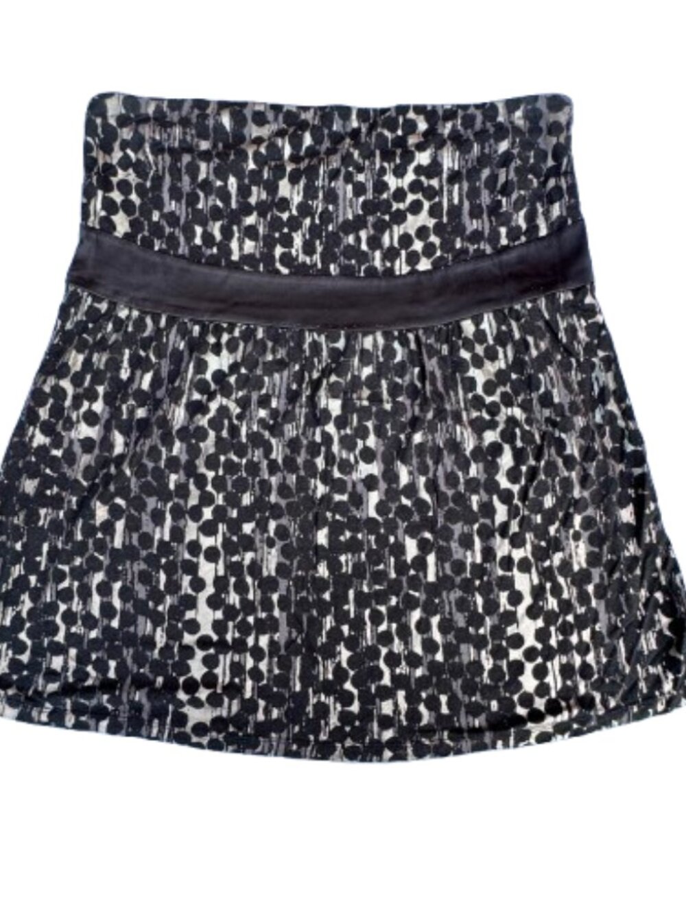 Express Strapless Babydoll Tunic Top Size Large Black Tan Dots Flowy - Picture 2 of 7